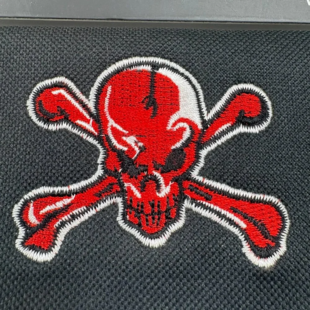 Skull and Crossbones - Red / Black- Tri-Fold Velcro Wallet- Unisex - NWT